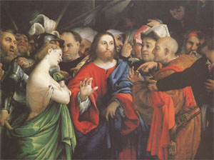 Lorenzo Lotto Christ and the Woman Taken in Adultery (mk05
